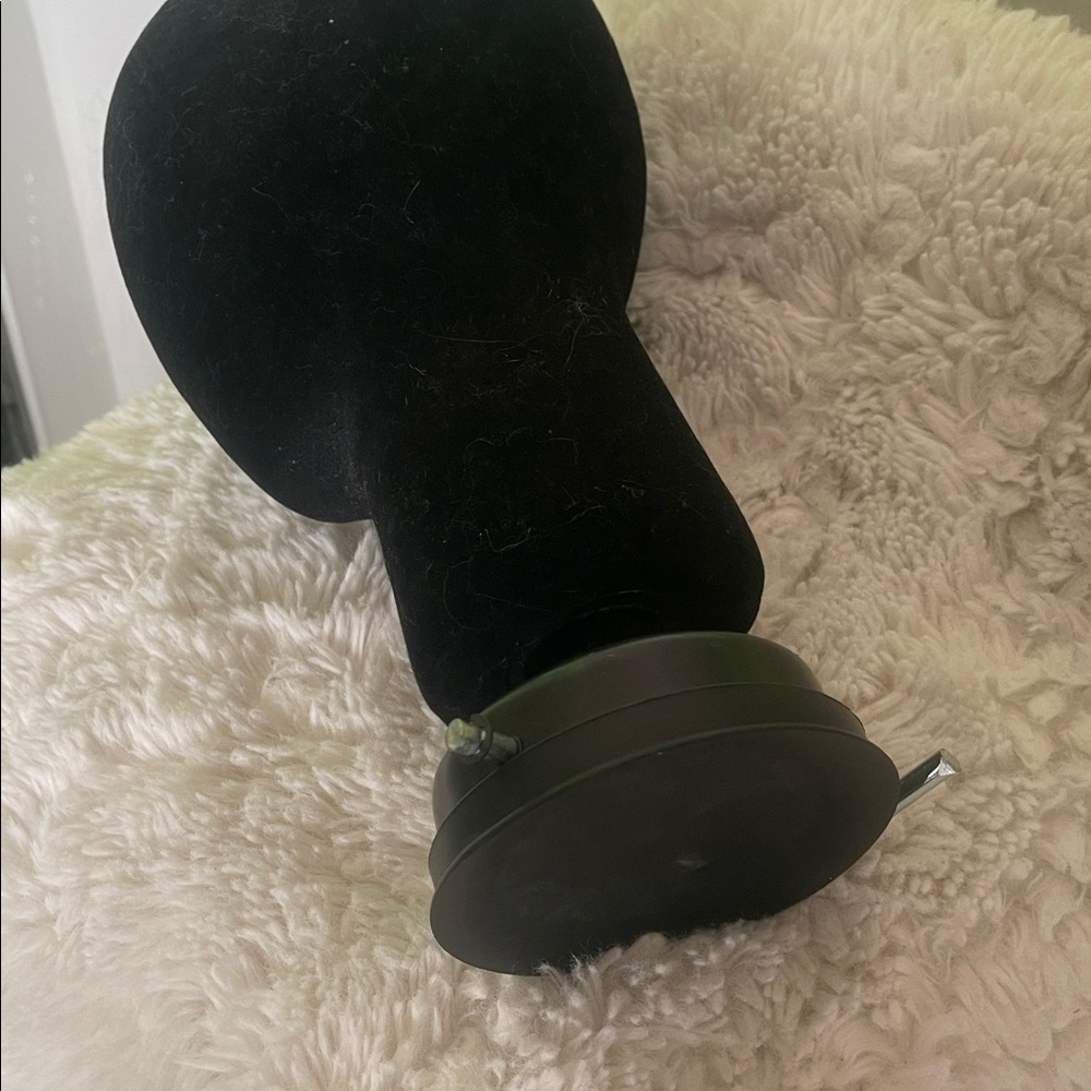 Black Velvet styrofoam Mannequin Head for display . Preowned - Picture 8 of 8